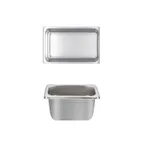 image of Thunder Group STPA4194 Steam Table Pan, 1/9 Size, 4" Deep, Anti-Jam, 18/8 Stainless Steel