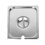 image of Thunder Group STPA5120CS Steam Table Pan Cover, 1/2 Size, Slotted With Handle, Reinforced Corners