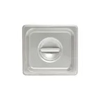 image of Thunder Group STPA5160C Steam Table Pan Cover, 1/6 Size, Solid With Handle, Reinforced Corners
