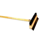 image of Thunder Group WDPB037 Pizza Oven Brush, With Scraper, 37"L, Long Wood Handle - Set