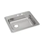 image of Elkay GE12521LMR2 Single Bowl Drop-In Stainless Steel Kitchen Sink, 25" X 21.25" / Center Drain