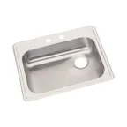image of Elkay GE12521R2 Single Bowl Drop-In Stainless Steel Kitchen Sink, 25" X 21.25" / Right Drain - 2 Holes