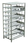 image of Winholt CR-156F-BUC FIFO Can Rack, 27.2"W x 42"L x 81.2"H, Holds 156 #10 Cans & 208 #5 Cans, Aluminum Construction