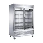 image of Dukers Appliance Co D55R-GS2 55" 2-Glass Door Reach-In Refrigerator, Bottom Mount, 41.73 cu. ft.