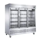 image of Dukers Appliance Co D83R-GS3 83" 3-Glass Door Reach-In Refrigerator, Bottom Mount, 64.8 cu. ft.