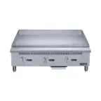 image of Dukers Appliance Co DCGMA36 36" Countertop Manual Gas Griddle, 1" Steel Plate, 90.000 BTU