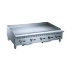 image of Dukers Appliance Co DCGMA60 60" Countertop Manual Gas Griddle, 1" Steel Plate, 150.000 BTU