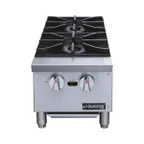 image of Dukers DCHPA12 12" Countertop Gas Hotplate with (2) Burners, Manual Controls, 56.000 BTU