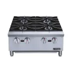 image of Dukers DCHPA24 24" Countertop Gas Hotplate with (4) Burners, Manual Controls, 112.000 BTU