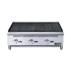image of Dukers Appliance Co DCRB36 36" Countertop Gas Radiant/Lava Rock Charbroiler, 105.000 BTU