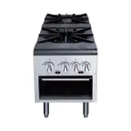 image of Dukers Appliance Co DCSPB2 18" Gas Stock Pot Range, (2) Three Ring Burners, Low Height, 160.000 BTU 