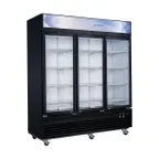 image of Dukers Appliance Co DSM-69F 78" Three Glass Door Freezer Merchandiser in Black, 69.43 cu. ft.