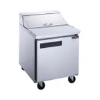 image of Dukers Appliance Co DSP29-8-S1 29" Sandwich/Salad Prep Table w/ 1 Door, 8 Pans
