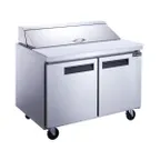 image of Dukers Appliance Co DSP36-10-S2 36" Sandwich/Salad Prep Table w/ 2 Door, 10 Pans