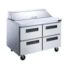 image of Dukers Appliance Co DSP48-18M-D4 48" Mega Top Sandwich/Salad Prep Table w/ 4 Drawers