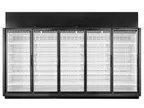 image of True TRM5L-NN-BLK-WHT-1BLKLLLLL-4 129" 5-Door Freezer Retail Merchandiser, Black, 192 cu. ft., ENERGY STAR®