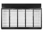 image of True TRM5M-YY-BLK-WHT-1BLKLLLLL-4 Merchandiser, 86 cu ft, Black Exterior, White Interior, LED, 9.2A