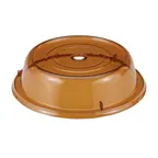 image of Cambro 1005CW153 Camcover Round – 10‑9/16" Dia, 2‑13/16" H, Amber Plast, NSF/Dishwasher, 210°F Carts