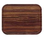 image of Cambro 1014308 Rectangular Tray, 10-5/8" x 13-3/4" Wood Color, Fiberglass, Teak, Dishwasher Safe