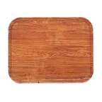 image of Cambro 1014309 Rectangular Tray, 10‑5/8" x 13‑3/4" Fiberglass, Wood Java Teak, NSF‑Dishwasher Safe