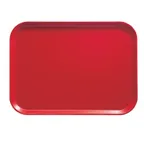 image of Cambro 1014510 Camtray Rectangular Tray, 10-5/8" x 13-3/4" Red Fiberglass, Dishwasher Safe, NSF