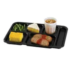 image of Cambro 10146CW110 Tray – 6‑Compartment, 10" x 14½" Black Polycarbonate, NSF, Dishwasher Safe