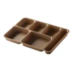 image of Cambro 10146DCW133 Separator Tray – 6‑Compartment, 10" x 14‑3/16" Beige Polycarbonate