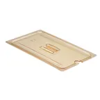 image of Cambro 10HPCHN150 H‑Pan Amber Handled Lid Spoon Notch, High‑Heat -40°F to 300°F, NSF