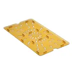 image of Cambro 10HPD150 Amber Plastic Box with H‑Pan Drain Shelf, Non‑Stick, -40°F to 300°F, NSF