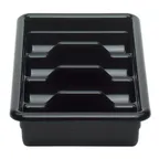image of Cambro 1120CBP110 Cutlery Box, 11-3/8"L x 20-7/16"W x 3-3/4"H, 4-Compartment, Hi-Gloss Plastic, Black