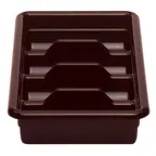 image of Cambro 1120CBR131 Cutlery Box, 11-3/8"L x 20-7/16"W x 3-3/4"H, 4-Compartment, Hi-Impact Plastic, Dark Brown