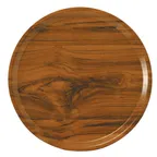 image of Cambro 1200304 Camtray Round 12" Fiberglass Tray, Oak Wood Design, NSF, Dishwasher Safe