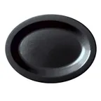 image of Cambro 120CWP110 Oval Platter, 12" x 9" Black Polycarbonate, NSF Certified, Scratch‑Resistant