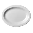 image of Cambro 120CWP148 Oval Platter, 12" x 9" White Polycarbonate, Glossy, NSF, Scratch‑Resistant