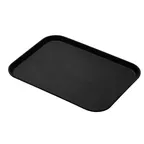 image of Cambro 1216CT110 - Rectangular Non‑Slip Serving Tray, 12" x 16‑5/16" Black Satin Fiberglass, NSF Certified, Dishwasher‑Safe