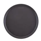 image of Cambro 1400CT110 - Round 14" Non‑Skid Serving Tray, Black Satin Fiberglass, NSF Certified, Dishwasher Safe, Made in USA