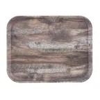 image of Cambro 1418DCET825 18" x 14" Dark Oak Fiberglass Rectangular Tray, NSF, Dishwasher Safe