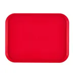 image of Cambro 1418FF163 Fast Food Tray, 13-13/16" x 17-3/4" Polypropylene, Red, NSF, Dishwasher Safe