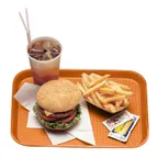 image of Cambro 1418FF166 Fast Food Tray – 13-13/16" x 17-3/4" Orange Polypropylene, Dishwasher Safe, NSF