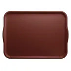 image of Cambro 1418H501 Dietary Tray, 14" x 18" Brown Fiberglass with Handles, NSF, Made in USA