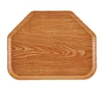 image of Cambro 1418TR307 Camtray Trapezoid Tray, 14" x 18", Fiberglass, Wood Color, Dishwasher Safe, Elm