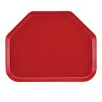 image of Cambro 1422TR521 Trapezoid Serving Tray, 14" x 22", Fiberglass, Red, NSF, Dishwasher Safe
