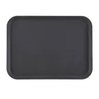 image of Cambro 1520CT110 Rectangular Non‑Skid Serving Tray, 15" x 20¼" Black Fiberglass, Dishwasher Safe, NSF Certified