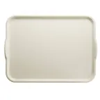 image of Cambro 1520H538 Camtray RectangularTray, 15" x 20", Fiberglass, White, Handles, NSF, Strength