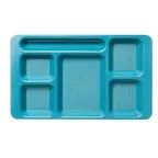 image of Cambro 1596CW414 - 6‑Compartment Tray, 9" x 15" Teal Polycarbonate, Dishwasher Safe, NSF