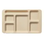 image of Cambro 1596CW431 - 6-Compartment Rectangular Tray, 9" x 15", Blue Polycarbonate, Dishwasher Safe
