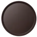 image of Cambro 1600CT138 - 16" Round Fiberglass Serving Tray, Tavern Tan Non‑Skid Surface, Dishwasher Safe, NSF Certified