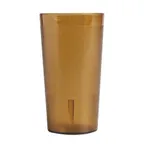 image of Cambro 1600P153 - 16.4 Oz Amber SAN Tumbler, 3-1/8" Top, Textured, Dishwasher Safe - 72/Case