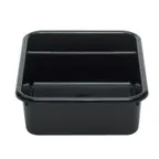 image of Cambro 1621CBP110 Cambox® 2-Compartment Bus Box, 15-5/8"L x 20-1/2"W x 4-7/8"H, Hi-Gloss Plastic, Black