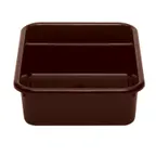 image of Cambro 1621CBP131 Cambox® Bus Box, 15-5/8"L x 20-1/2"W x 4-7/8"H, 2-Compartment, Hi-Gloss Plastic, Dark Brown